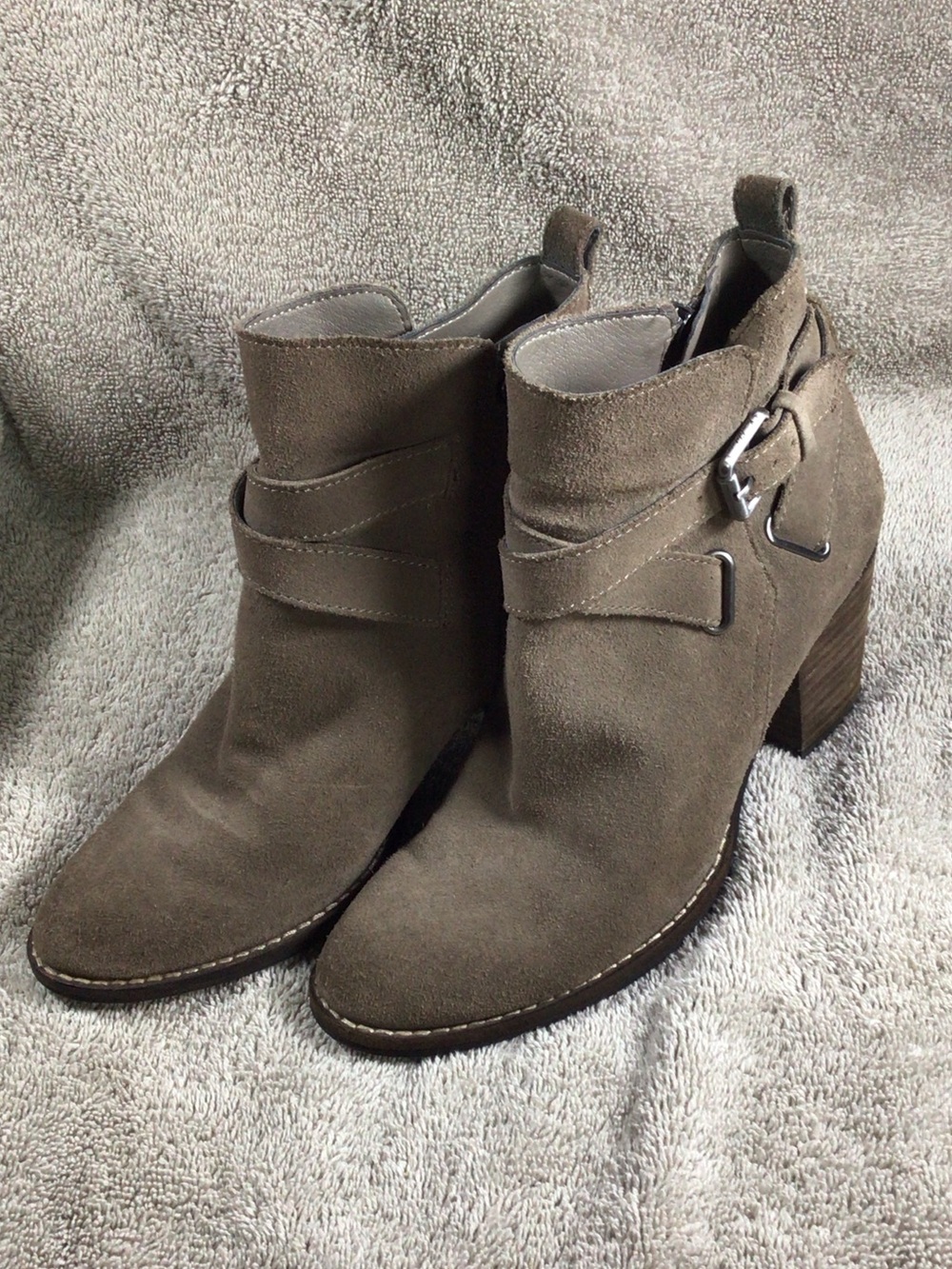 Sam Edelman Morris Women's Suede Ankle Boots – Taupe – Size 6.5M